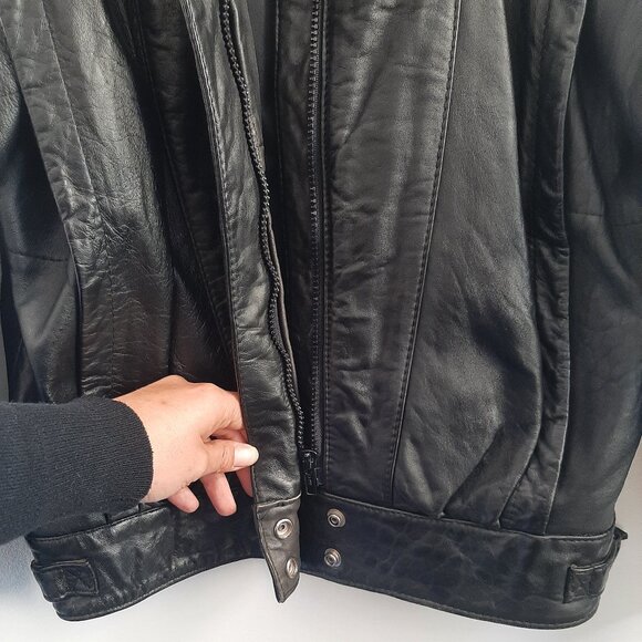 Canada Cuir Women's Vintage Genuine Leather Coat Large - Picture 8 of 11